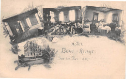 JUAN-les-PINS (Alpes-Maritimes) - Hôtel Beau-Rivage, F. Menudier - Publicité Au Verso (2 Scans) - Juan-les-Pins