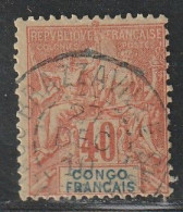 CONGO - N°21 Obl (1892) 40c Rouge Orange - Usati