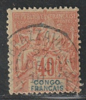 CONGO - N°21 Obl (1892) 40c Rouge Orange - Usados