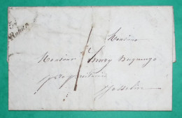 CURSIVE 54 ROHAN MORBIHAN CORRESPONDANCE LOCALE TAXE 1 POUR JOSSELIN 1843 LETTRE COVER FRANCE - 1801-1848: Vorläufer XIX