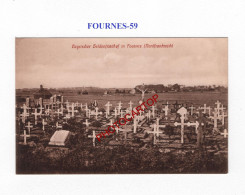 FOURNES-59-Tombes-Cimetiere-CARTE Imprimee Allemande-GUERRE 14-18-1 WK-MILITARIA- - Cementerios De Los Caídos De Guerra