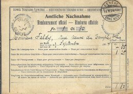 SUISSE Ca.1904: CP De Remboursement CR Des PTT à Genève Pour Abonnement Mensuel Au Téléphone, En Franchise - Schweiz