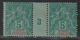 CONGO - MILLESIMES - N°24 * (1893) 5c Vert - Nuevos