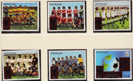 Paraguay, 1989, 4381/86, MNH **. Fußball-WM, Aufdruck, World Cup, Italy. Imprint Red/silver, - 1990 – Italie