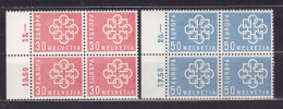 1959 Svizzera Switzerland EUROPA CEPT EUROPE 4 Serie Di 2 Valori In Quartina MNH** CATENA, CHAIN Block 4 - 1959
