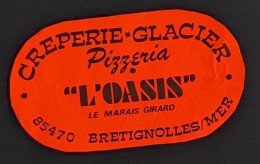 AUTOCOLLANT L'OASIS - CREPERIE GLACIER PIZZERIA - LE MARAIS GIRARD  BRETIGNOLLE SUR MER 85 VENDÉE - RESTAURANT GLACES - Autocollants