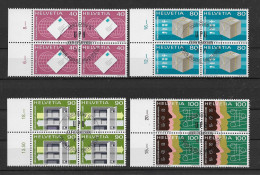 Schweiz 1976 UPU Mi.Nr. 10/13 Kpl. 4er Blocksatz Gestempelt - Oficial