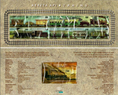 Indonesien 1998 - Mi.Nr. 1805 - 1814 + Block 133 - Postfrisch MNH - Eisenbahnen Railways - Treinen
