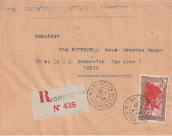 Lettre Recommandée De MORONDAVA - Afft à 1,75F. Par N° 176B. ( TB) - Storia Postale