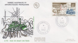 Enveloppe   FDC   1er  Jour   T.A.A.F    D 10    Base  De   Départ  Des  Raids    1993 - FDC