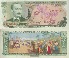 Costa Rica Pick-number: 236d (1986) Uncirculated 1986 5 Colones - Costa Rica