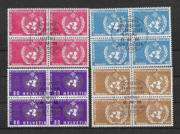 Schweiz 1973 WMO-Emblem Mi.Nr. 10/13 Kpl. 4er Blocksatz Gestempelt - Oficial