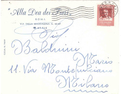 1957 L.25 CICERONE - 1946-60: Storia Postale