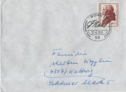 Germany Deutschland 1974 FDC Immanuel Kant, German Philosopher, Canceled In Bonn - 1971-1980