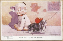 GB.- NICE LITTLE BIT OF FLUFF! VALENTINES POST CARD. BONZO SERIES No. 935. - Hunde