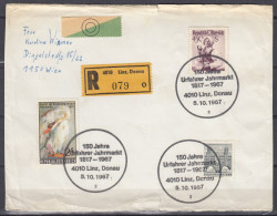 ⁕ Austria 1967 ⁕ Registered Mail Linz, Donau / 150 Jahre Urfahraner Jahrmarkt ⁕ Front Of Envelope Only - Covers & Documents