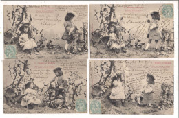 Lot De 5 CPA   Bergeret  -  BERGERES ET MARQUIS    (Enfants) - Other & Unclassified