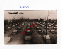 ILLIES-59-Tombes-Cimetiere-CARTE PHOTO Allemande-GUERRE 14-18-1 WK-MILITARIA- - Cementerios De Los Caídos De Guerra