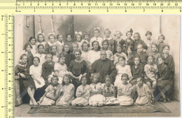 1920s School Girls, Kids Children Teacher And Priest Écolières Enfants Avec Professeur Fillettes Serbia VTG BIG PHOTO - Personnes Anonymes