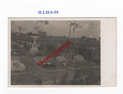 ILLIES-59-Tombes-Cimetiere-CARTE PHOTO Allemande-GUERRE 14-18-1 WK-MILITARIA- - Cementerios De Los Caídos De Guerra