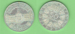 Austria Österreich 50 Schilling 1972 WIEN UNIVERSITY Silver Coin - Oesterreich