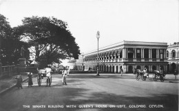 Carte Photo - CEYLON - The Senate Building With Queen's House On Left - COLOMBO - Sri Lanka (Ceilán)