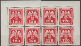 037/ Pof. SL 19, Corner 4-blocks - Unused Stamps