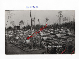 ILLIES-59-Tombes-Cimetiere-CARTE PHOTO Allemande-GUERRE 14-18-1 WK-MILITARIA- - Soldatenfriedhöfen