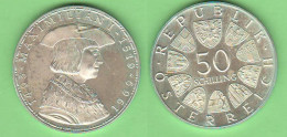 Austria Österreich 50 Schilling 1969 Maximilian I° Silver Coin - Oostenrijk