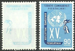 Turkey; 1960 15th Anniv. Of The United Nations 90 K. (Abklatsch Print) - Ongebruikt