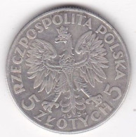 Pologne 5 Zlotych 1934 Varsovie,  Tête De Femme, En Argent, Y# 21 - Polonia