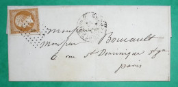 N°13A PARIS 6ème DISTRIBUTION BUREAU G POUR PARIS ST DOMINIQUE 1856 LETTRE COVER FRANCE - 1849-1876: Classic Period