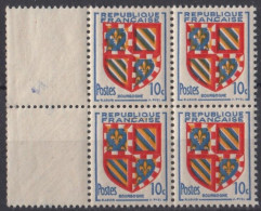 1949 FRANCE N** 834 MNH Bloc De 4 - Neufs
