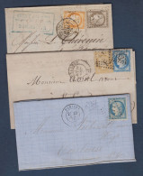 Cérès  Lot De 3 Lettres - 1871-1875 Ceres