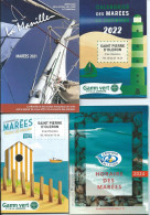 4 X Petits Carnets Calendrier Des Marées (2021/2022/2023/2024) - Tourism