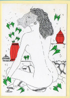 Illustrateur : Dessin De J.P. LUC / Femme Nue Assise / CPC N° 108 / Tirage Limité / 1986 - Autres & Non Classés