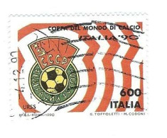 Italia, Italy, Italien, Italie 1990; Italia " 90 "; Coppa Del Mondo ; 600 Lire; Scudetto Dell' URSS, Da Foglietto ; Used - 1990 – Italia