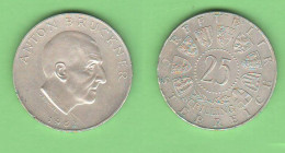 Austria Österreich 25 Schilling 1962 Anton Bruckner Silver Coin - Oostenrijk