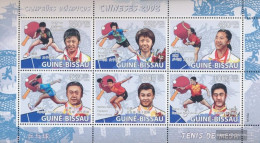 Guinea-Bissau 4035-4040 Sheetlet (complete. Issue) Unmounted Mint / Never Hinged 2009 Table Tennis - Guinée-Bissau