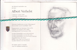 Albert Verhelst-Van Craeymeersch, Ardooie 1899, Kachtem 1994. Ere Burgemeester Van Kachtem. Foto Tekening - Obituary Notices