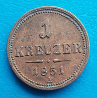 Autriche Austria Österreich 1 Kreuzer 1851 A Km 2185 - Oesterreich