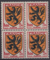 1944 FRANCE N** 602 MNH Bloc De 4 - Unused Stamps
