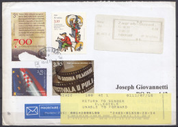 ⁕ CROATIA 2016 Hrvatska ⁕ AIRMAIL Sent To USA, Registered Shipment Returned To The Sender's Address ⁕ With Stamps - Croatie