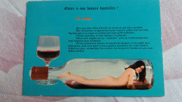 CPSM HUMOUR FEMME NUE DANS UNE BOUTEILLE DE VIN ROUGE ED LYNA SERIE 630/3 - Humour