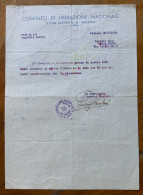 COMITATO DI LIBERAZIONE NAZIONALE - SEZIONE MAZZINI N. 45 - BOLOGNA - 26/2/1946 - TIMBRO E FIRMA SEGRETARIO - Historical Documents