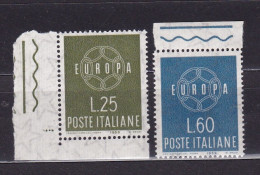 1959 Italia Italy EUROPA CEPT Serie Di 2 Valori MNH** CATENA A 6 ANELLI, 6 LINK CHAIN - 1959