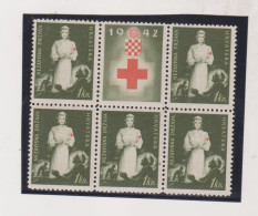 CROATIA WW II , 1942,1 Kn Red Cross  Charity Stamps + Label MNH - Kroatië