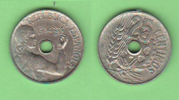 Spain Spagna 25 Centimos 1934 Nickel Typological Coin  K 751 - 25 Céntimos