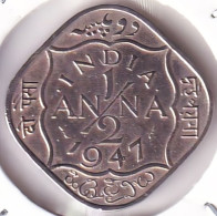 INDIA COIN LOT 170, 1/2 ANNA 1947, BOMBAY MINT, UNC, RARE - India