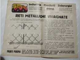 Italia Pubblicitario INDUSTRIA PRODOTTI SIDERURGICI Roma Magliana. Reti Metalliche. - Advertising